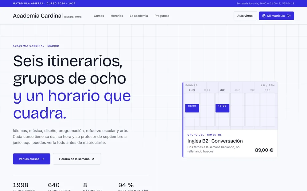 Plantilla de Academia